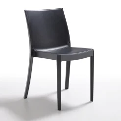 Sedia da giardino impilabile plastica nero Olbia
