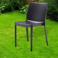Sedia da giardino impilabile plastica nero Olbia