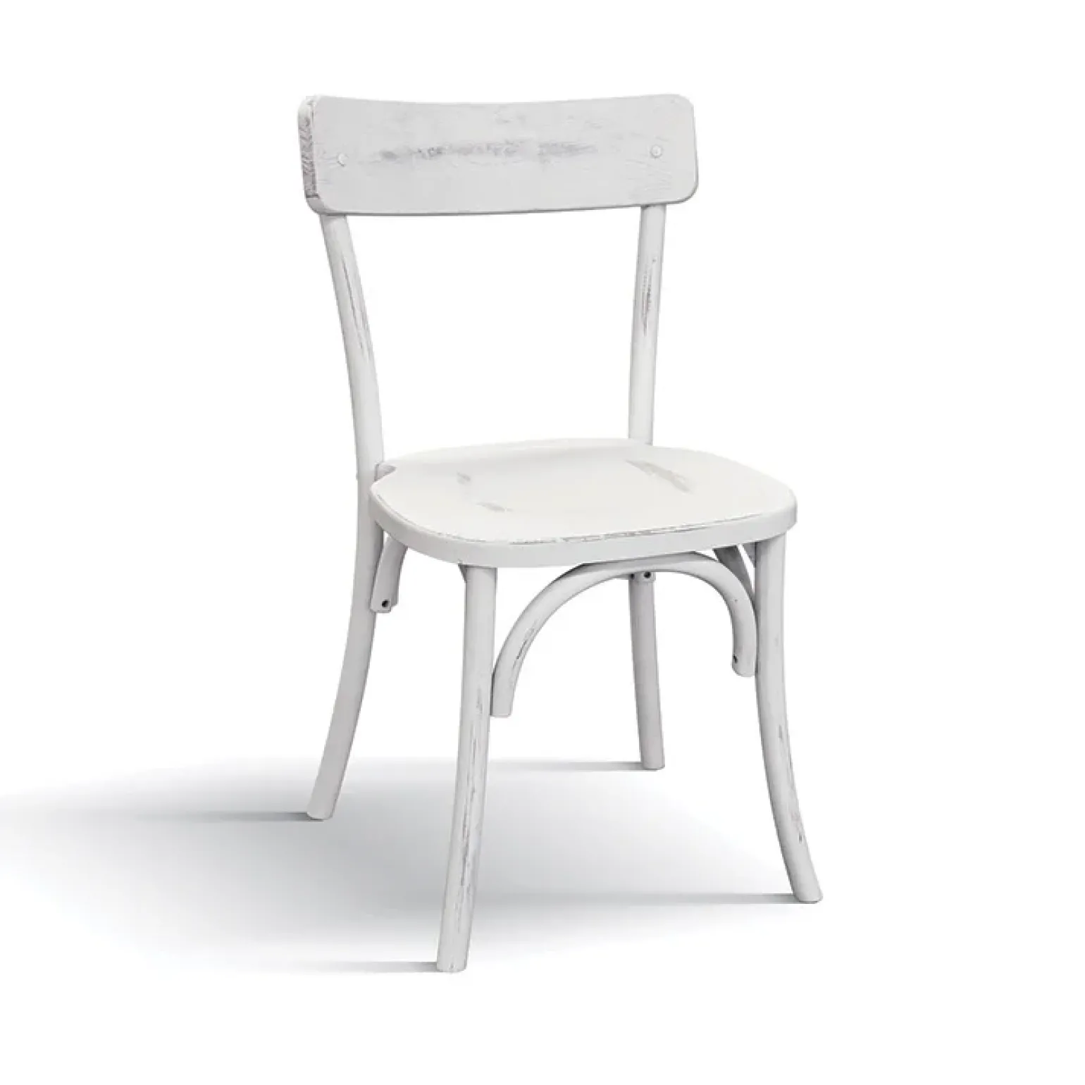 Sedia da pranzo classica in legno bianco Curzio