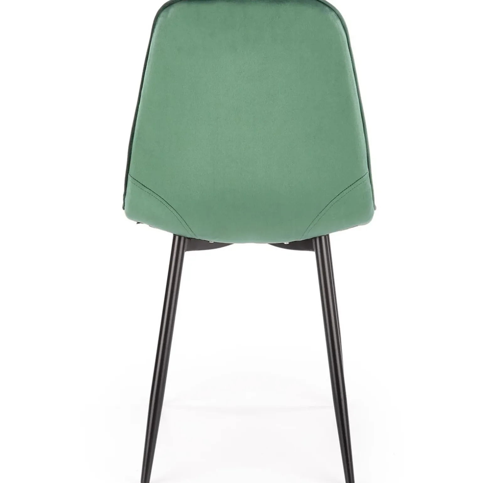 Sedia da pranzo imbottita in velluto verde Amos
