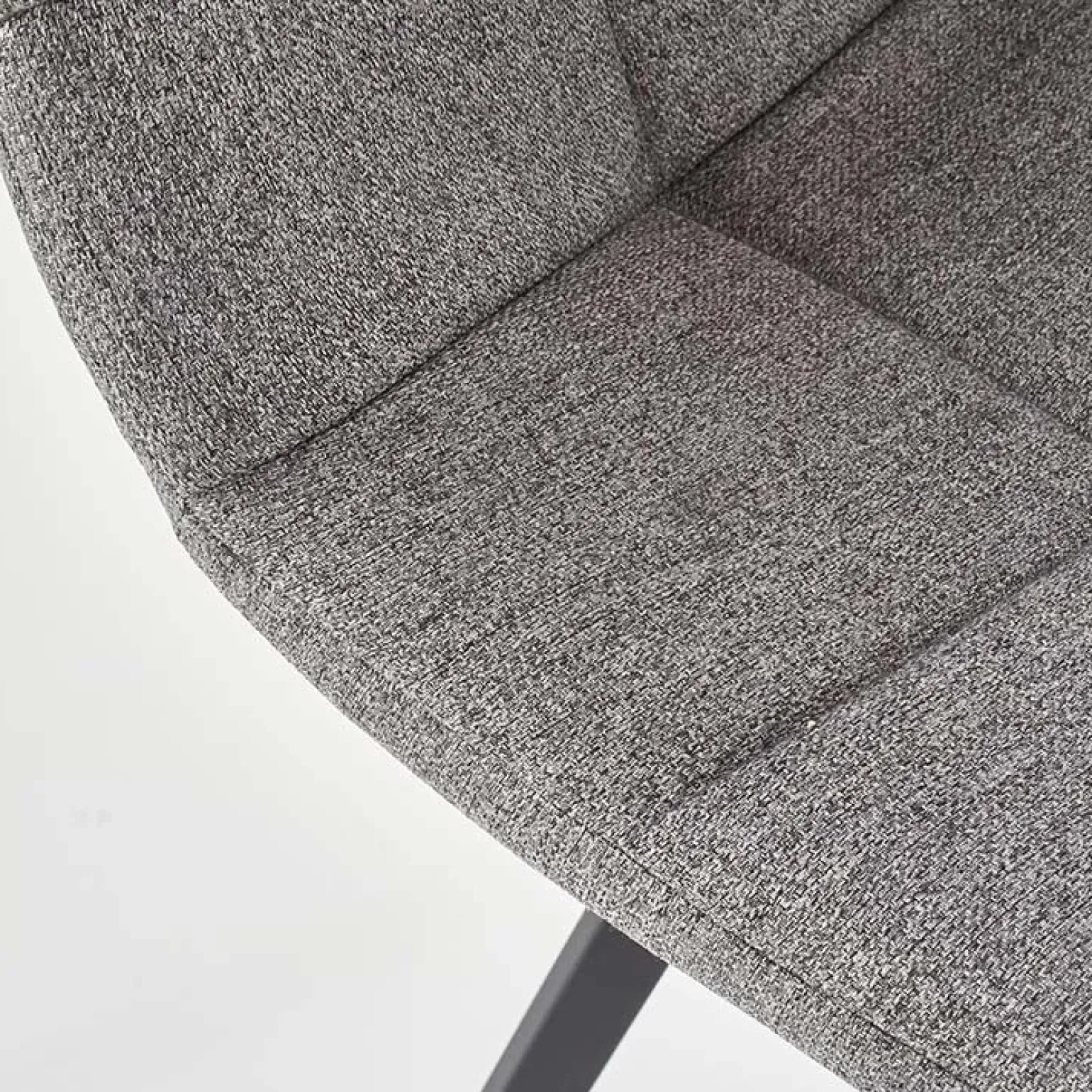 Sedia da pranzo imbottita in tessuto grigio nero Kristen