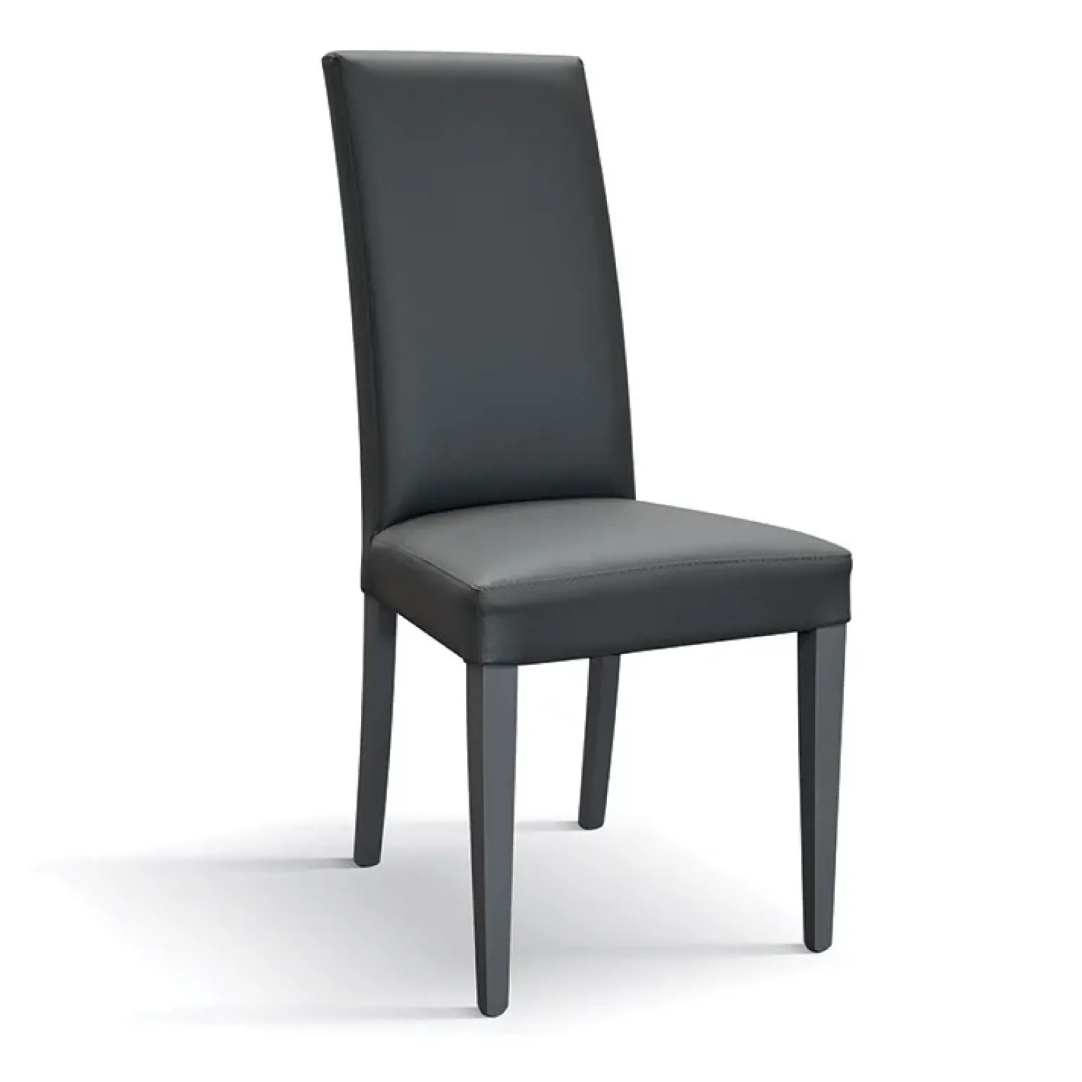 Sedia da pranzo imbottita in ecopelle antracite Ikon