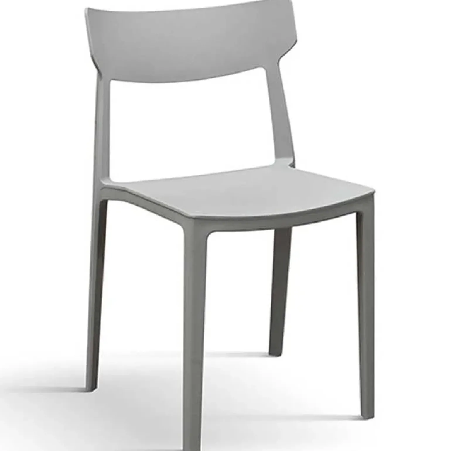 Sedia da pranzo impilabile moderna in polipropilene grigio Hans