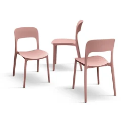 Sedia da pranzo impilabile moderna polipropilene rosa Halyard