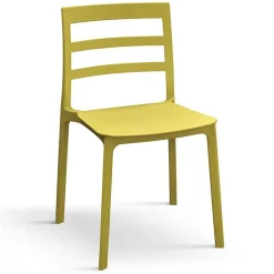 Sedia da pranzo impilabile moderna in polipropilene giallo Nature