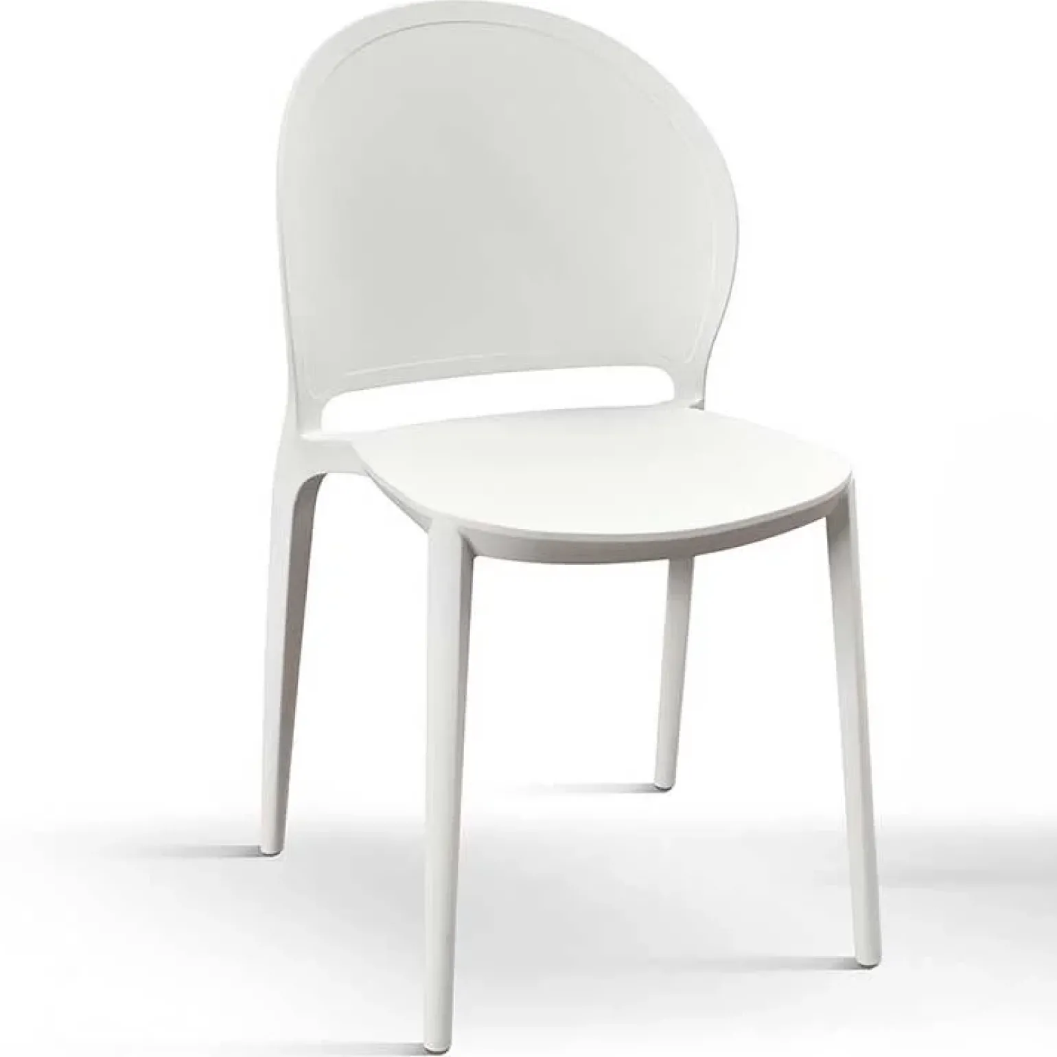 Sedia da pranzo impilabile moderna in polipropilene bianco Pelican