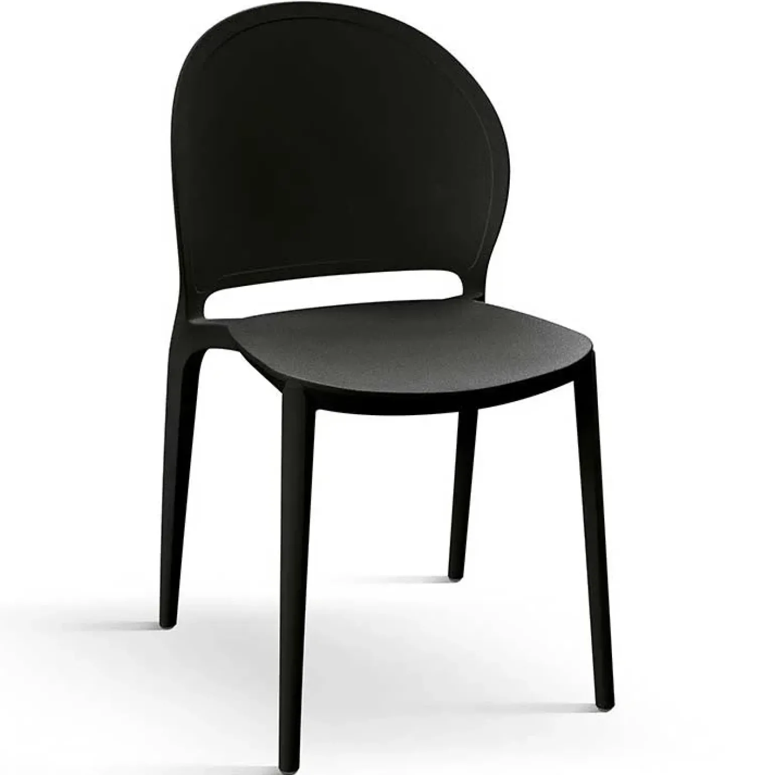 Sedia da pranzo impilabila moderne in polipropilene nero Pelican