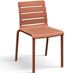 Sedia da pranzo impilabile moderna in polipropilene arancio Cesca