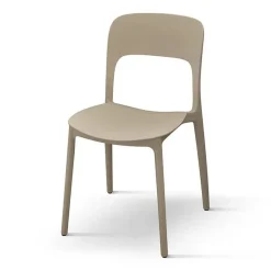 Sedia da pranzo impilabile moderna polipropilene tortora Halyard