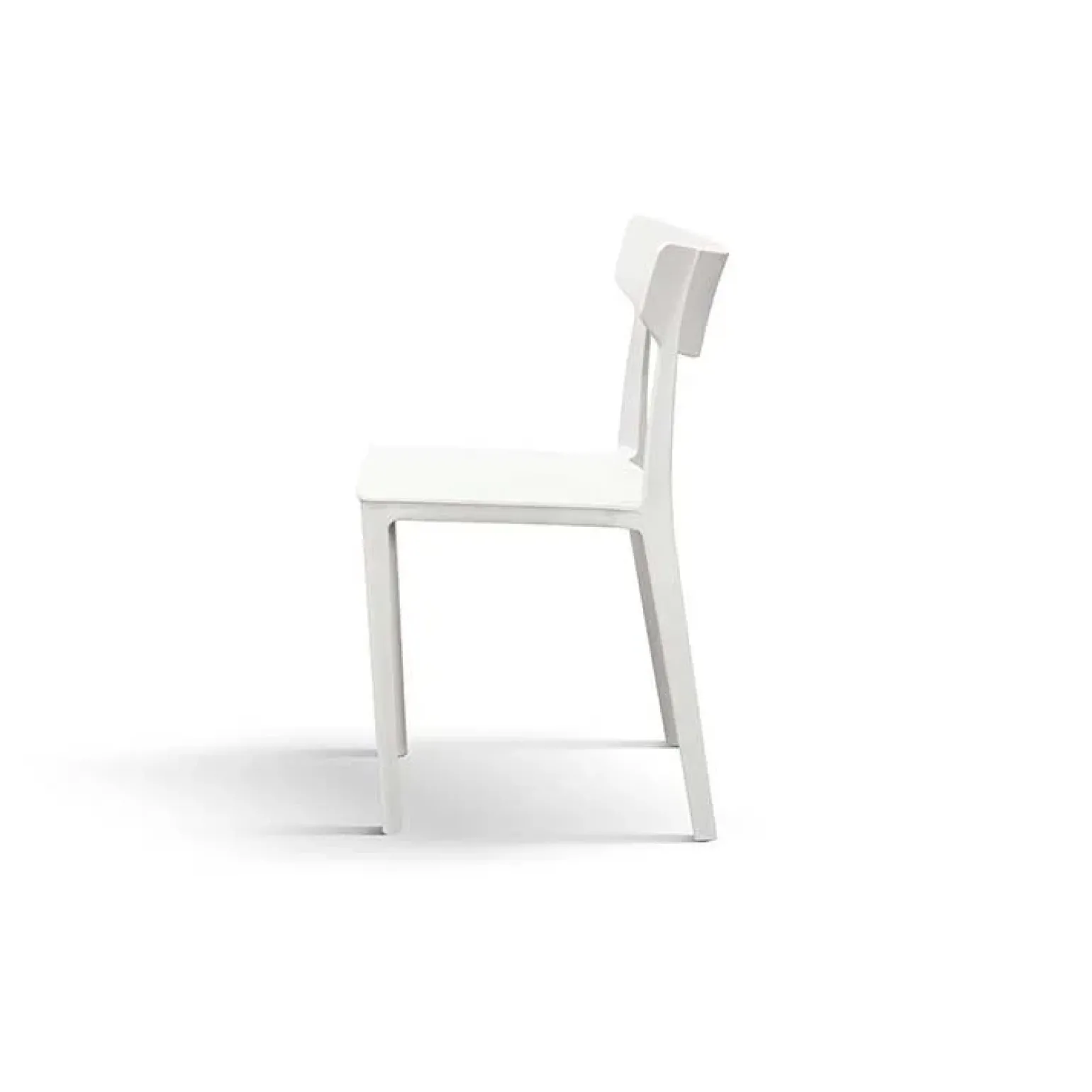 Sedia da pranzo impilabile moderna in polipropilene bianco Hans