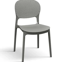 Sedia da pranzo impilabile moderna in polipropilene grigio Elbow