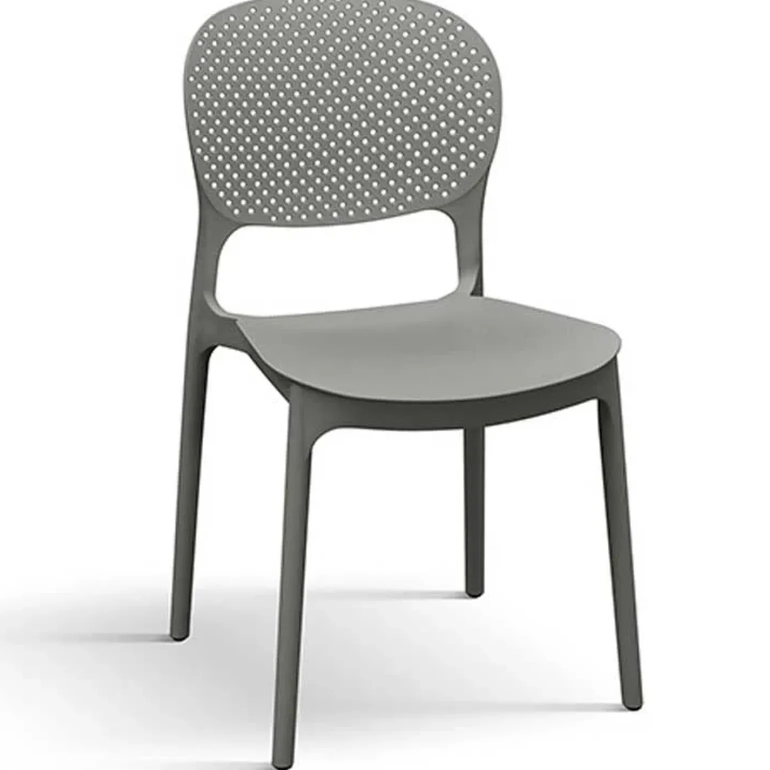 Sedia da pranzo impilabile moderna in polipropilene grigio Elbow