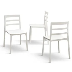 Sedia da pranzo impilabile moderna in polipropilene bianco Nature