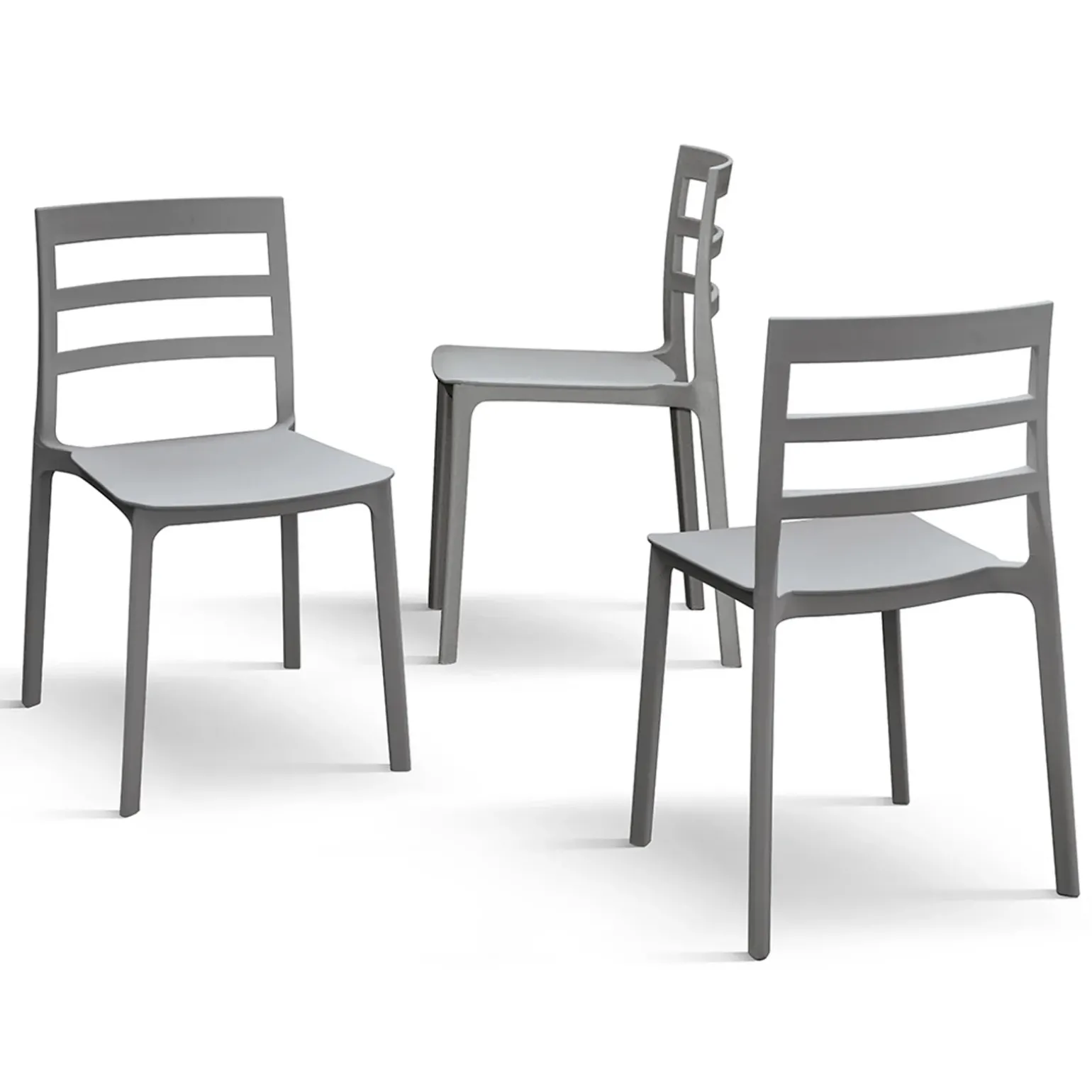 Sedia da pranzo impilabile moderna in polipropilene grigio Nature