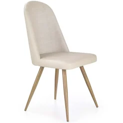 Sedia da pranzo in ecopelle beige rovere miele Romea