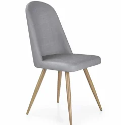 Sedia da pranzo in ecopelle grigia rovere miele Romea