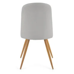 Sedia da pranzo in ecopelle grigia rovere miele Romea