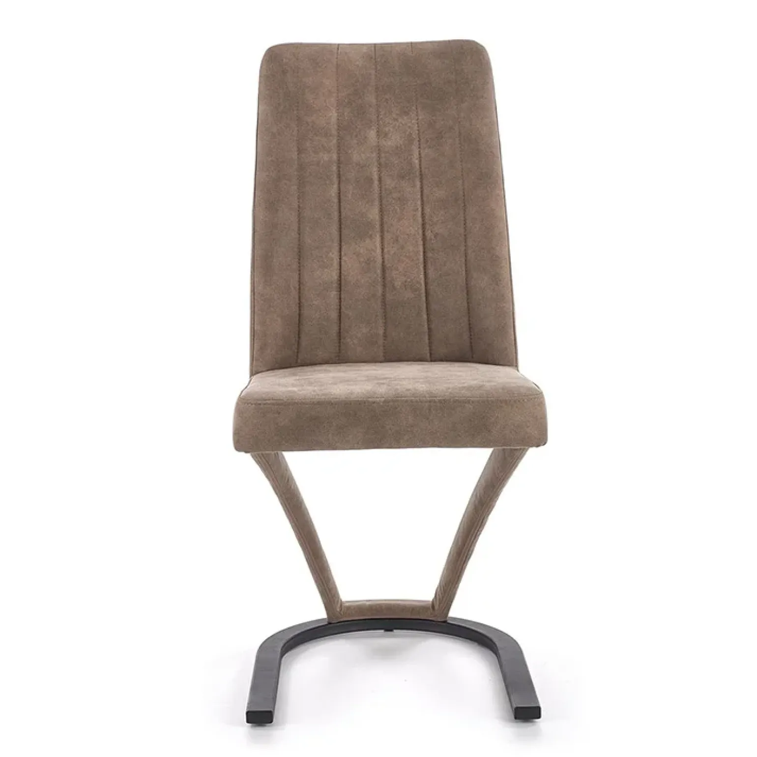 Sedia da pranzo in ecopelle design moderno marrone Moka