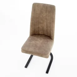 Sedia da pranzo in ecopelle design moderno marrone Moka