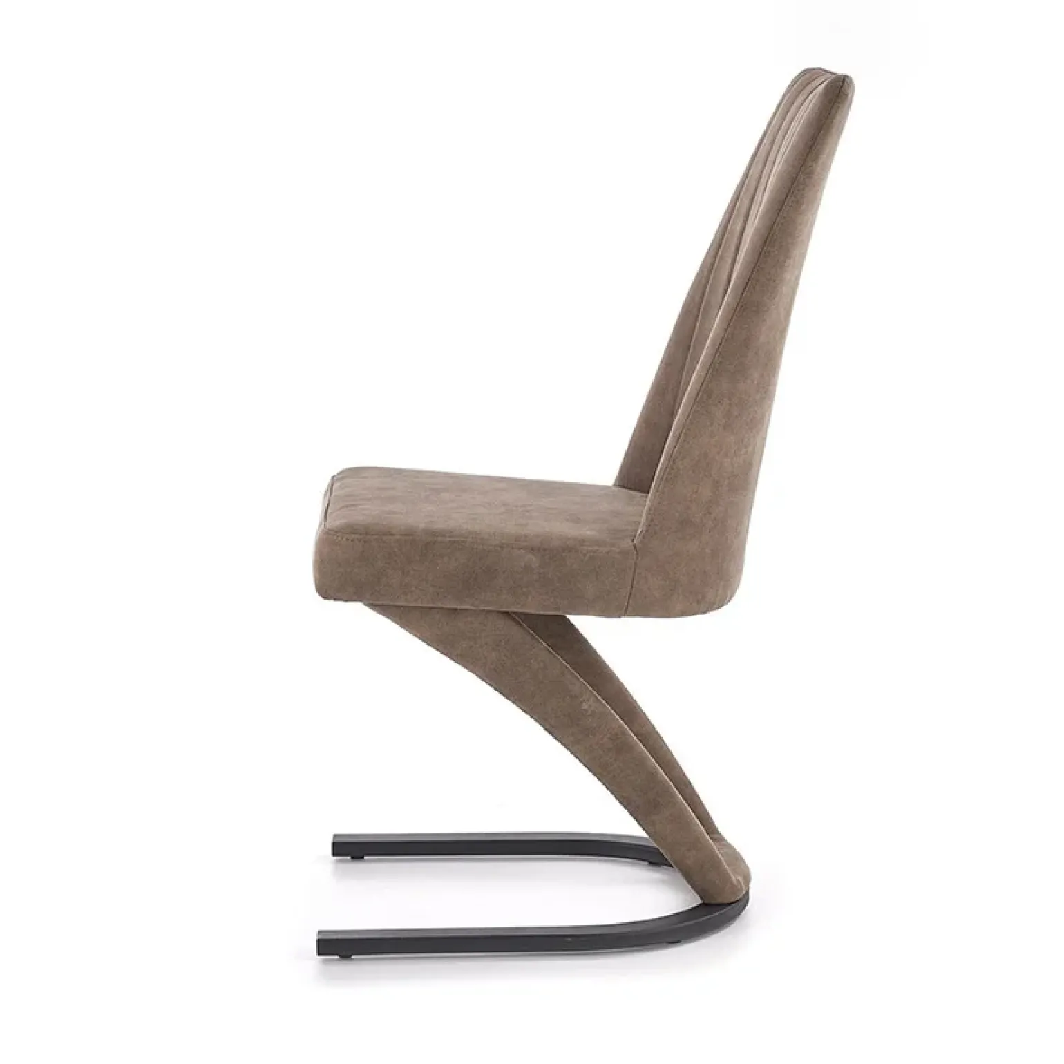 Sedia da pranzo in ecopelle design moderno marrone Moka