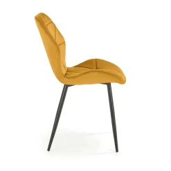 Sedia da pranzo in tessuto moderna senape nero Cotton