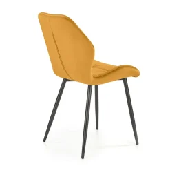 Sedia da pranzo in tessuto moderna senape nero Cotton