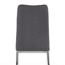 Sedia da pranzo in tessuto grigio scuro con gambe in metallo Amanda