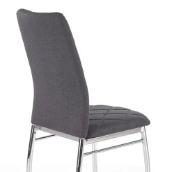 Sedia da pranzo in tessuto grigio scuro con gambe in metallo Amanda
