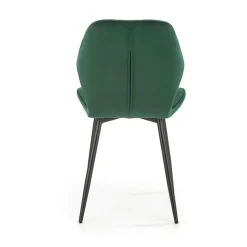 Sedia da pranzo in tessuto moderna verde scuro nero Cotton