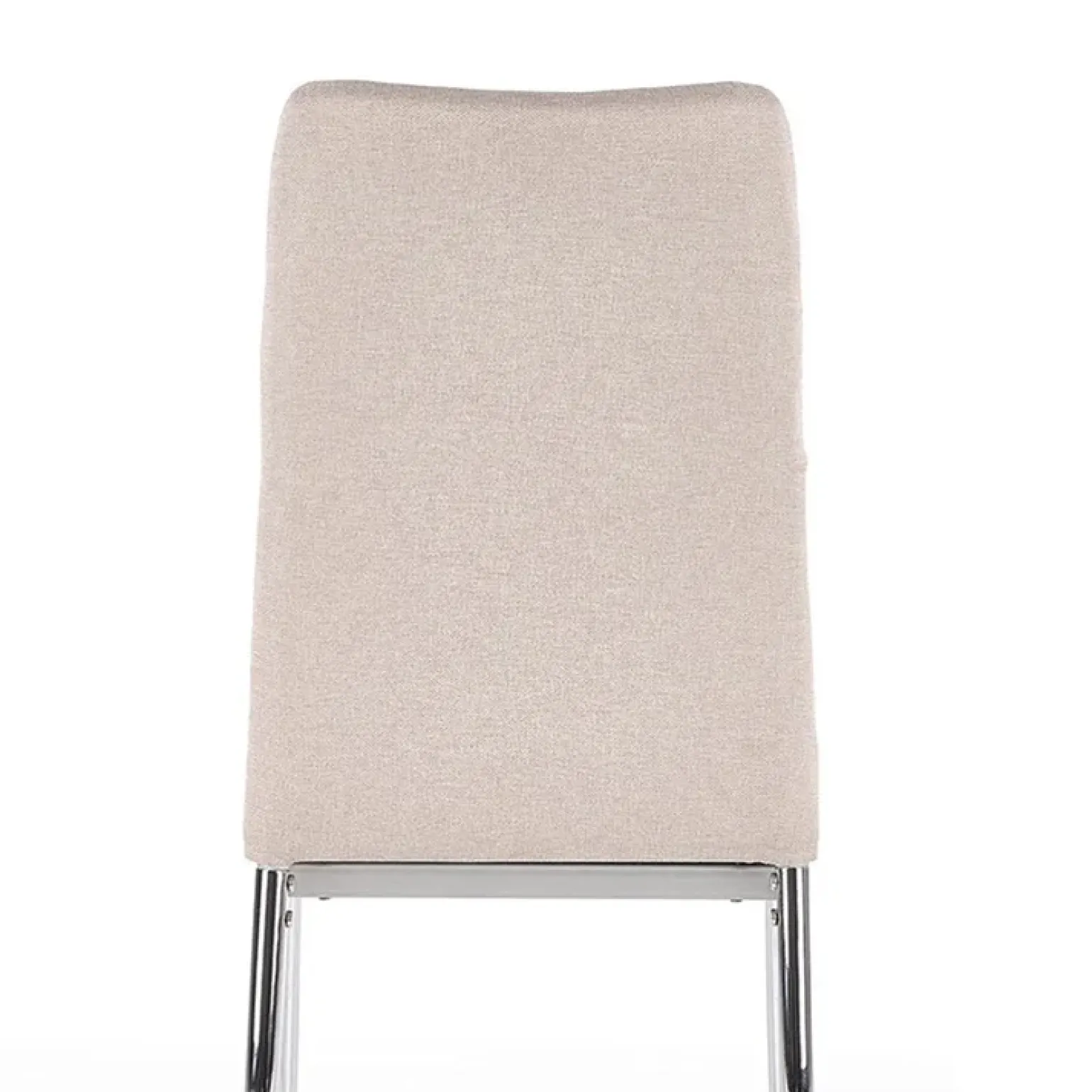 Sedia da pranzo in tessuto beige con gambe in metallo Amanda