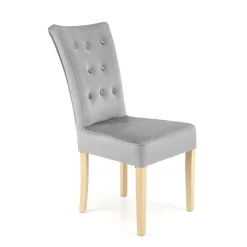 Sedia da pranzo in velluto rovere chiaro grigio chiaro Vaduz