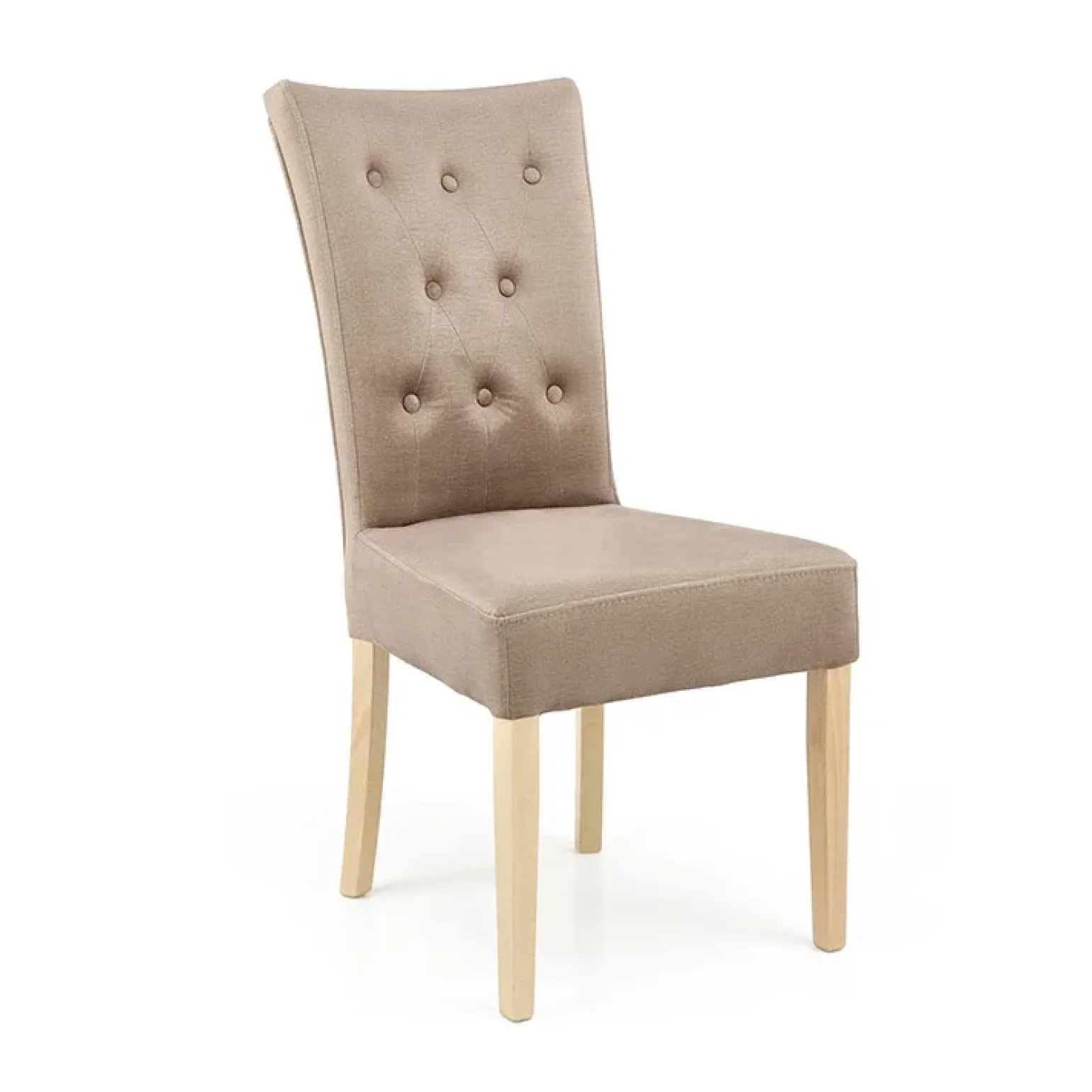 Sedia da pranzo in velluto rovere chiaro beige Vaduz