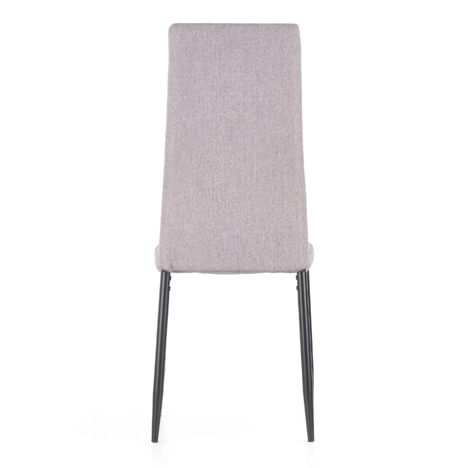 Sedia da pranzo moderna in tessuto grigio e metallo nero Ylenia