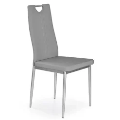 Sedia da pranzo moderna in ecopelle grigio con gambe in acciaio Ginevra Gihome®