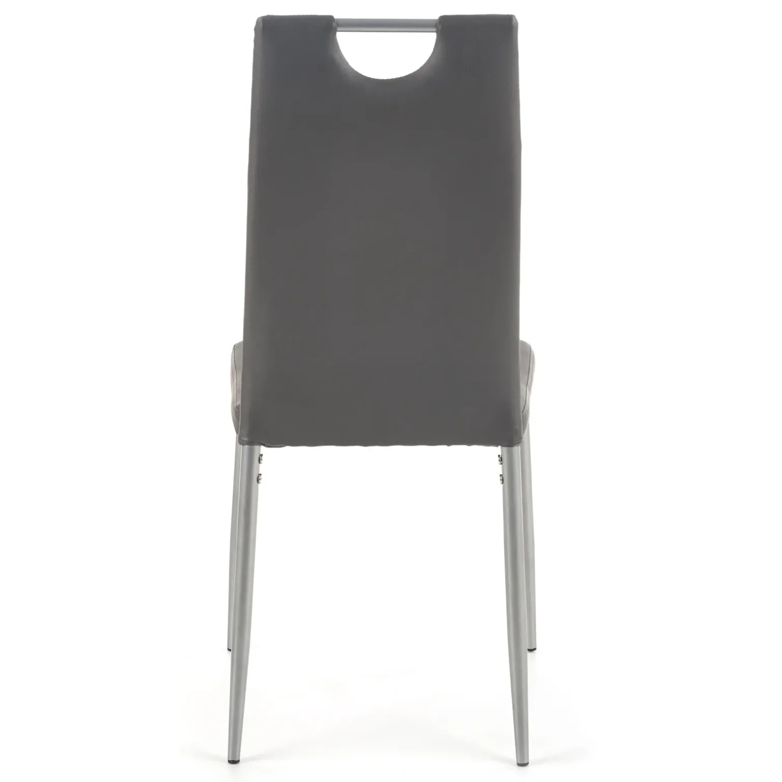 Sedia da pranzo moderna in ecopelle grigio con gambe in acciaio Ginevra Gihome®