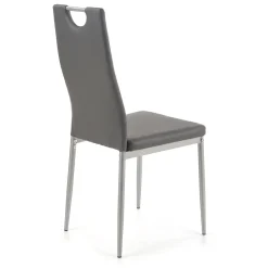 Sedia da pranzo moderna in ecopelle grigio con gambe in acciaio Ginevra Gihome®