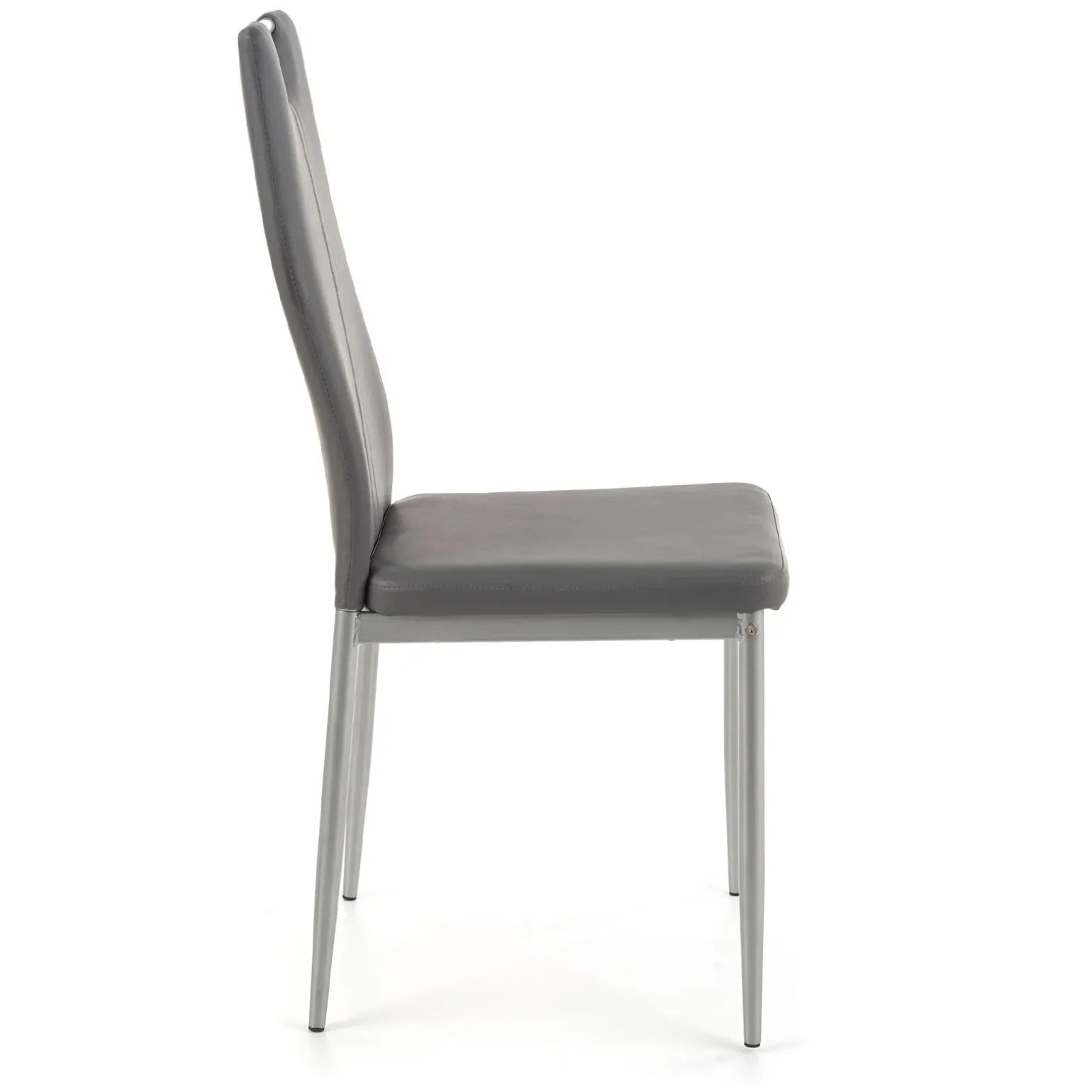 Sedia da pranzo moderna in ecopelle grigio con gambe in acciaio Ginevra Gihome®