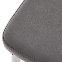 Sedia da pranzo moderna in ecopelle grigio con gambe in acciaio Ginevra Gihome®