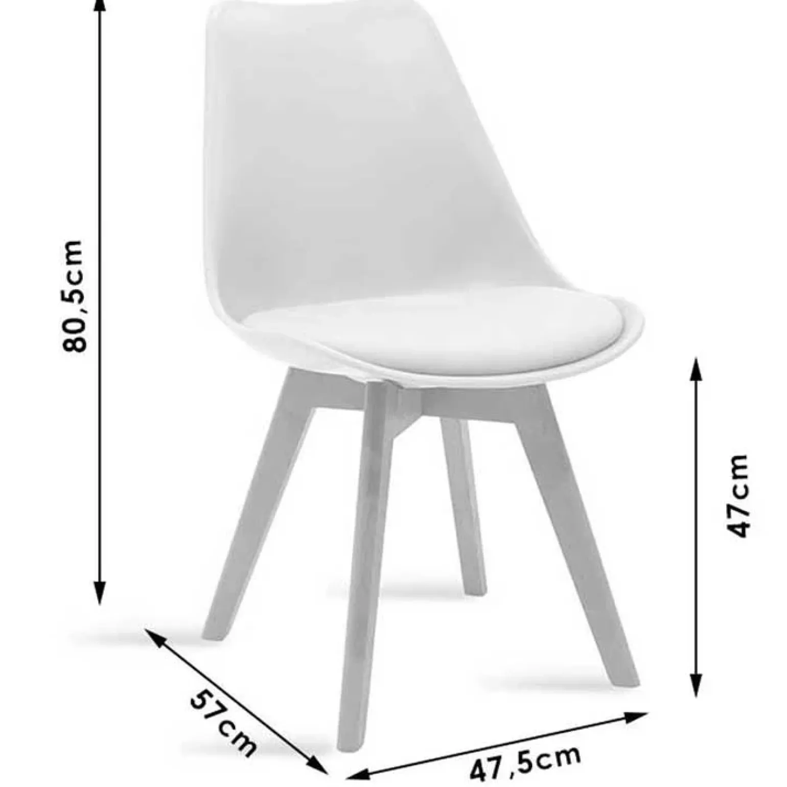 Sedia da pranzo stile scandinavo imbottita beige gambe legno Riccia