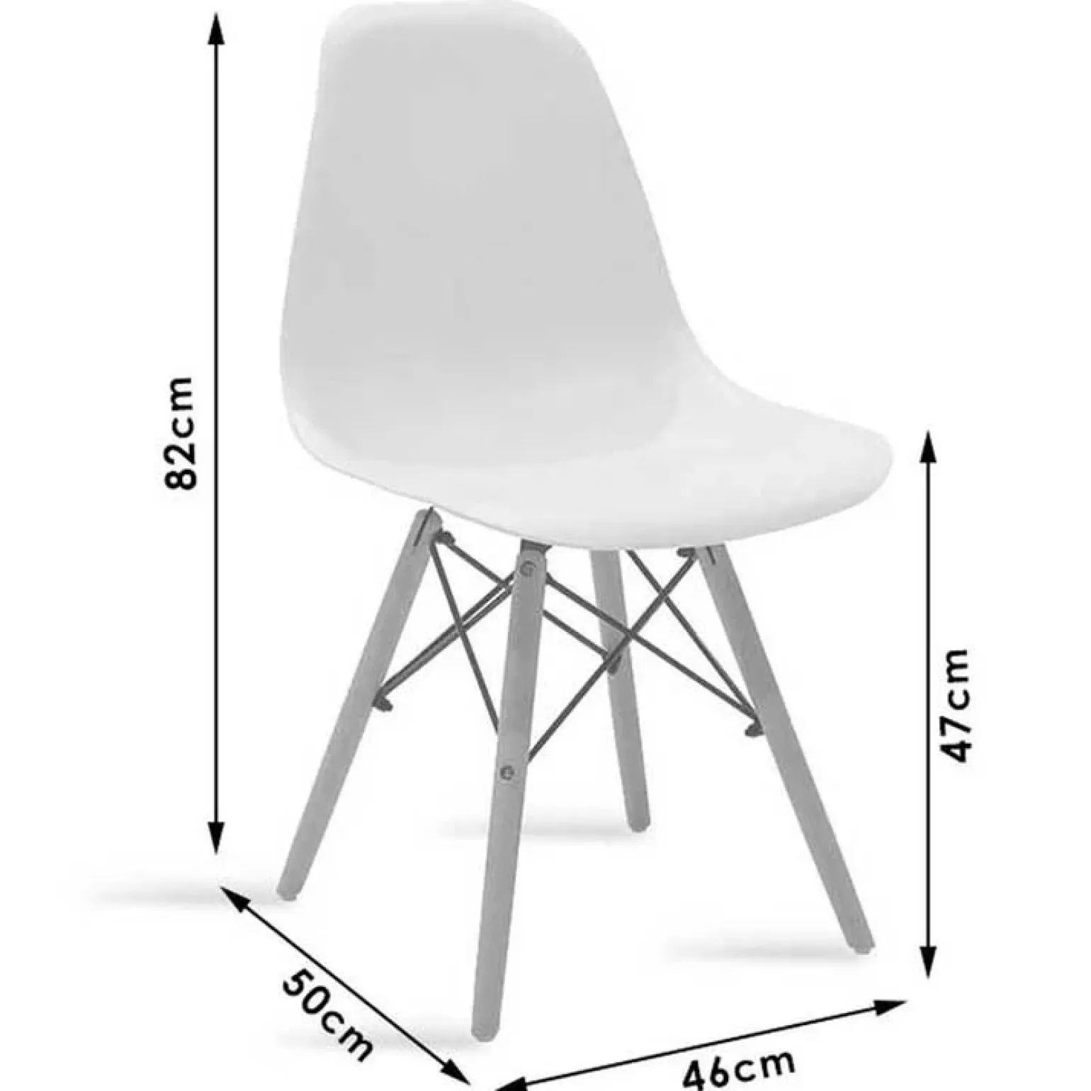 Sedia da pranzo stile scandinavo in polipropilene marrone gambe legno Efesto