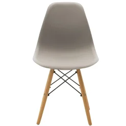 Sedia da pranzo stile scandinavo in polipropilene grigio gambe legno Efesto
