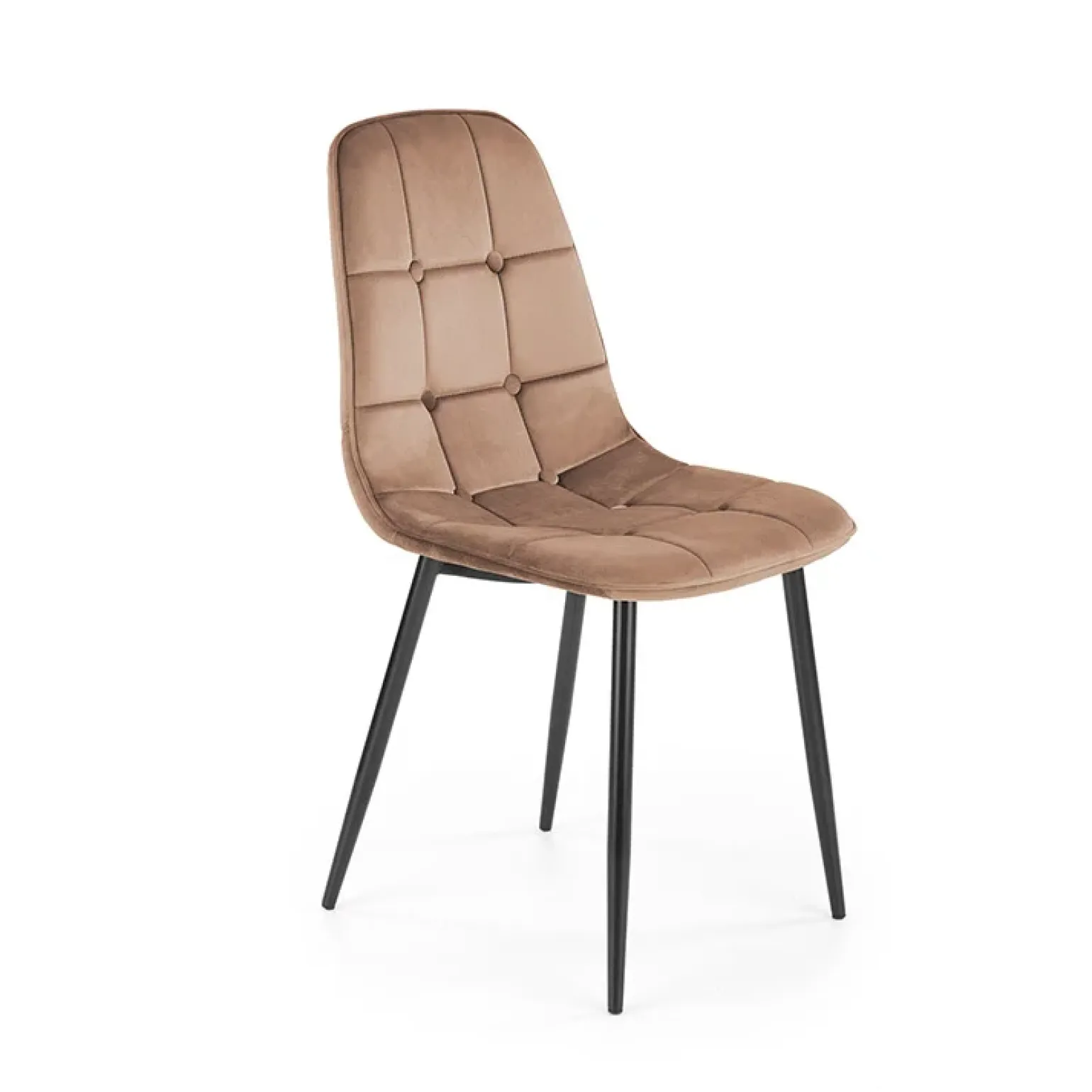 Sedia da soggiorno moderna in velluto beige nero Amos