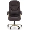 Sedia da ufficio classica in ecopelle marrone ottone Eclipse