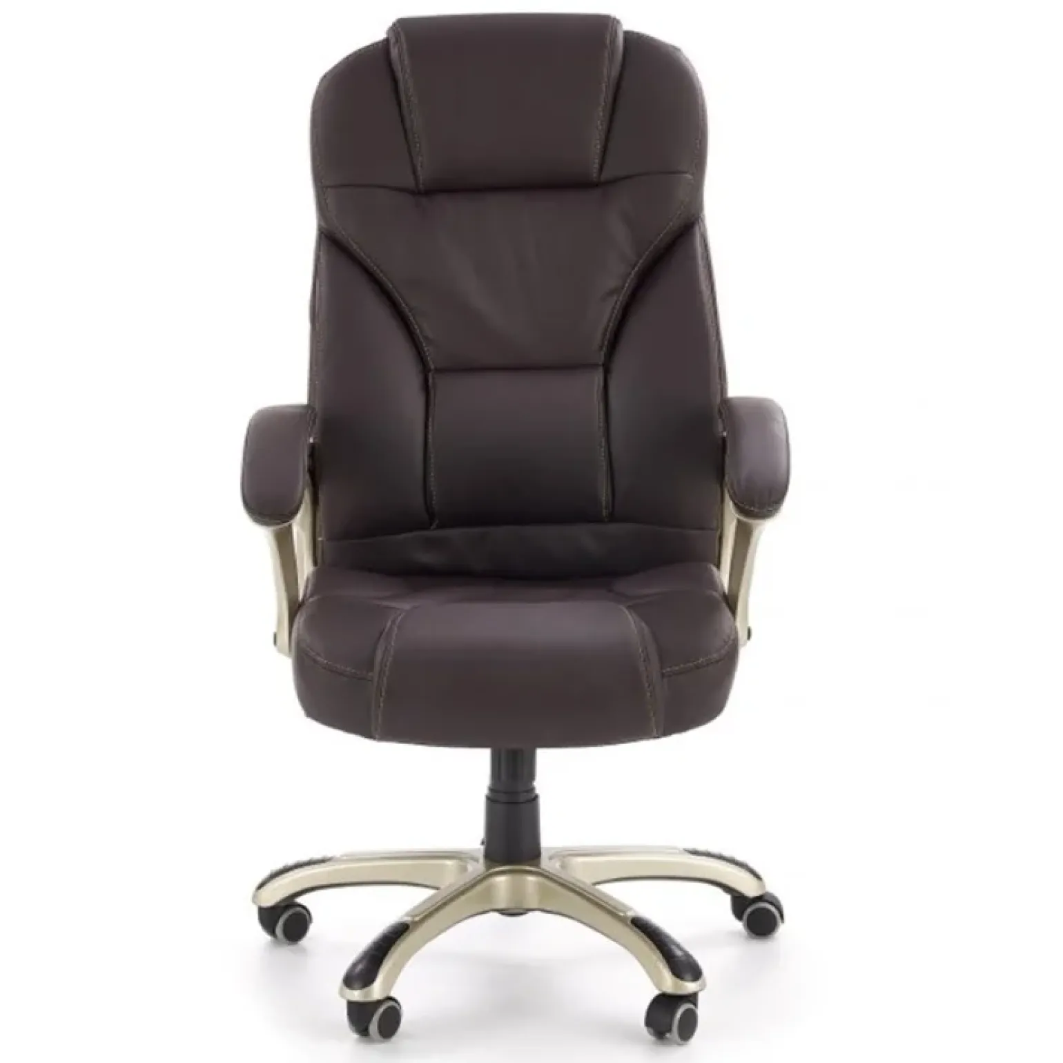 Sedia da ufficio classica in ecopelle marrone ottone Eclipse