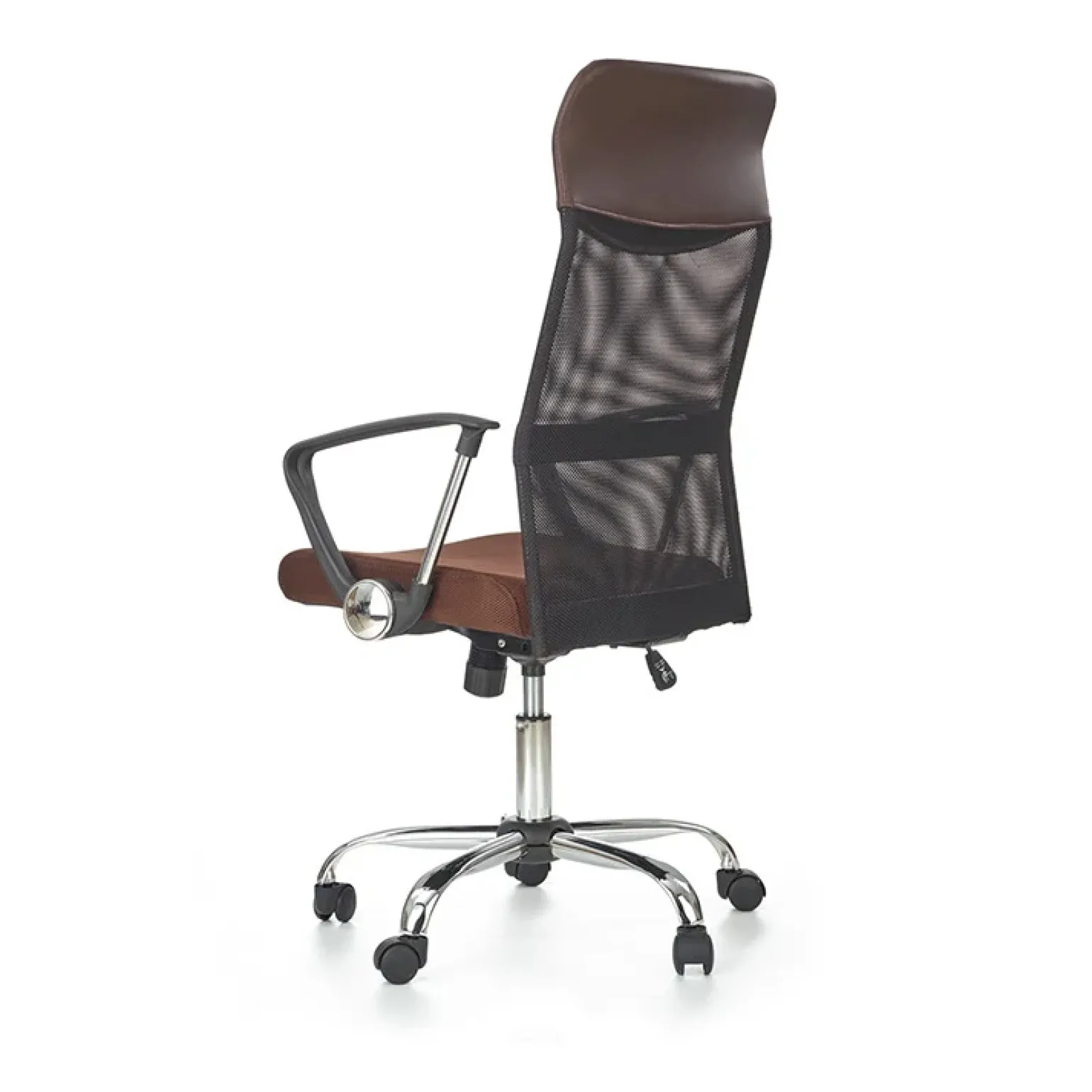 Sedia da ufficio con braccioli girevole in tessuto marrone Mack
