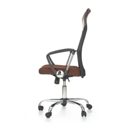 Sedia da ufficio con braccioli girevole in tessuto marrone Mack