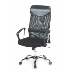 Sedia da ufficio con braccioli girevole in tessuto nera Mack