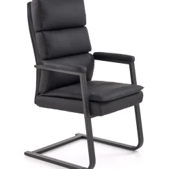 Sedia da ufficio con braccioli moderna in ecopelle nero Andrada