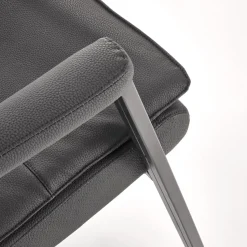Sedia da ufficio con braccioli moderna in ecopelle nero Andrada