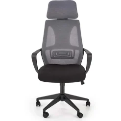 Sedia da ufficio con ruote in tessuto rete grigio nero Clay